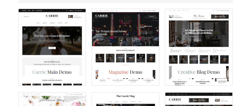 worpdress theme carrie Themes for WordPress