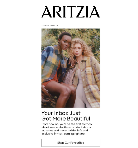 Aritzia welcome email